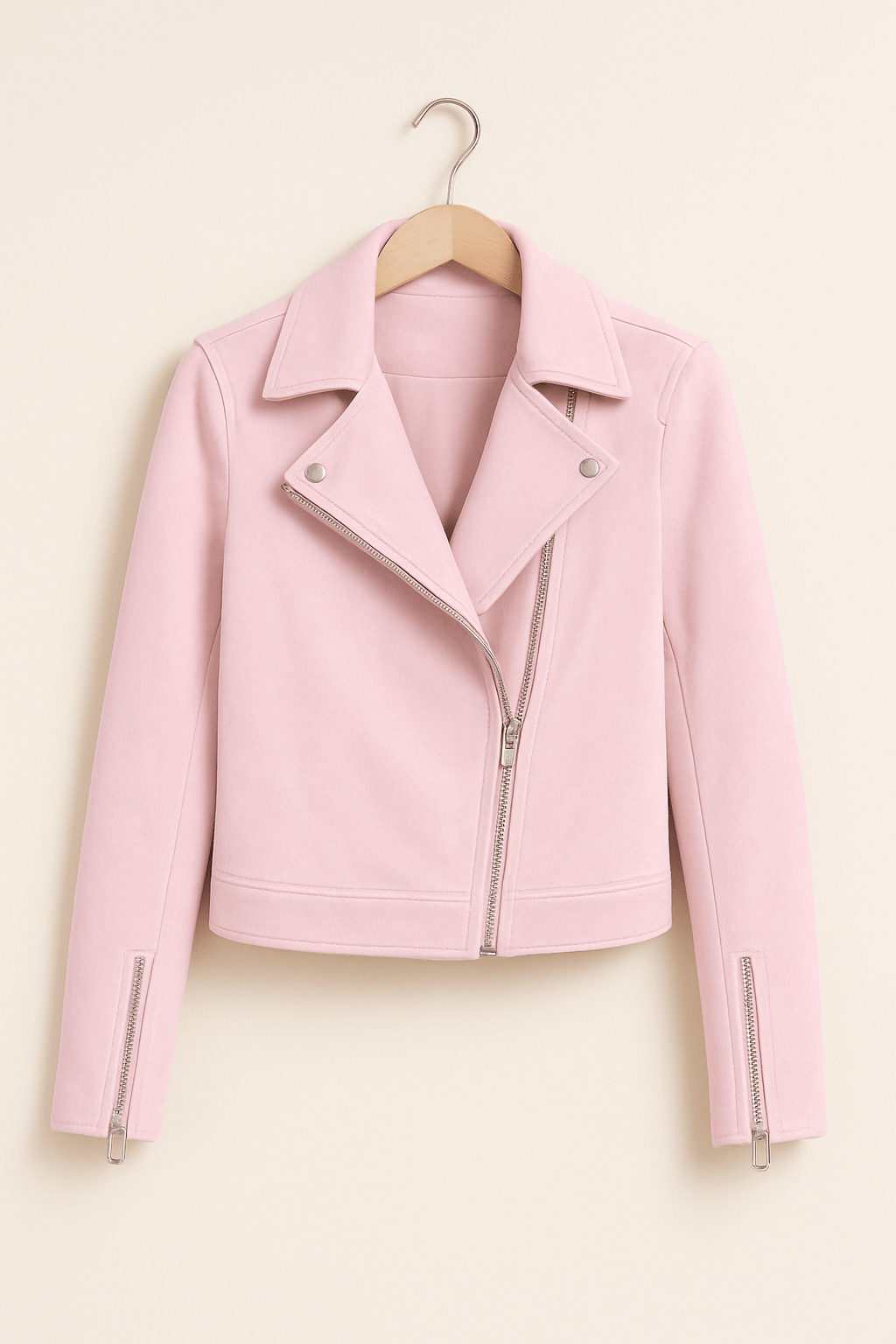 Dames Bikerjack – Stijlvolle Jas van Imitatie Suède in Wildlederlook