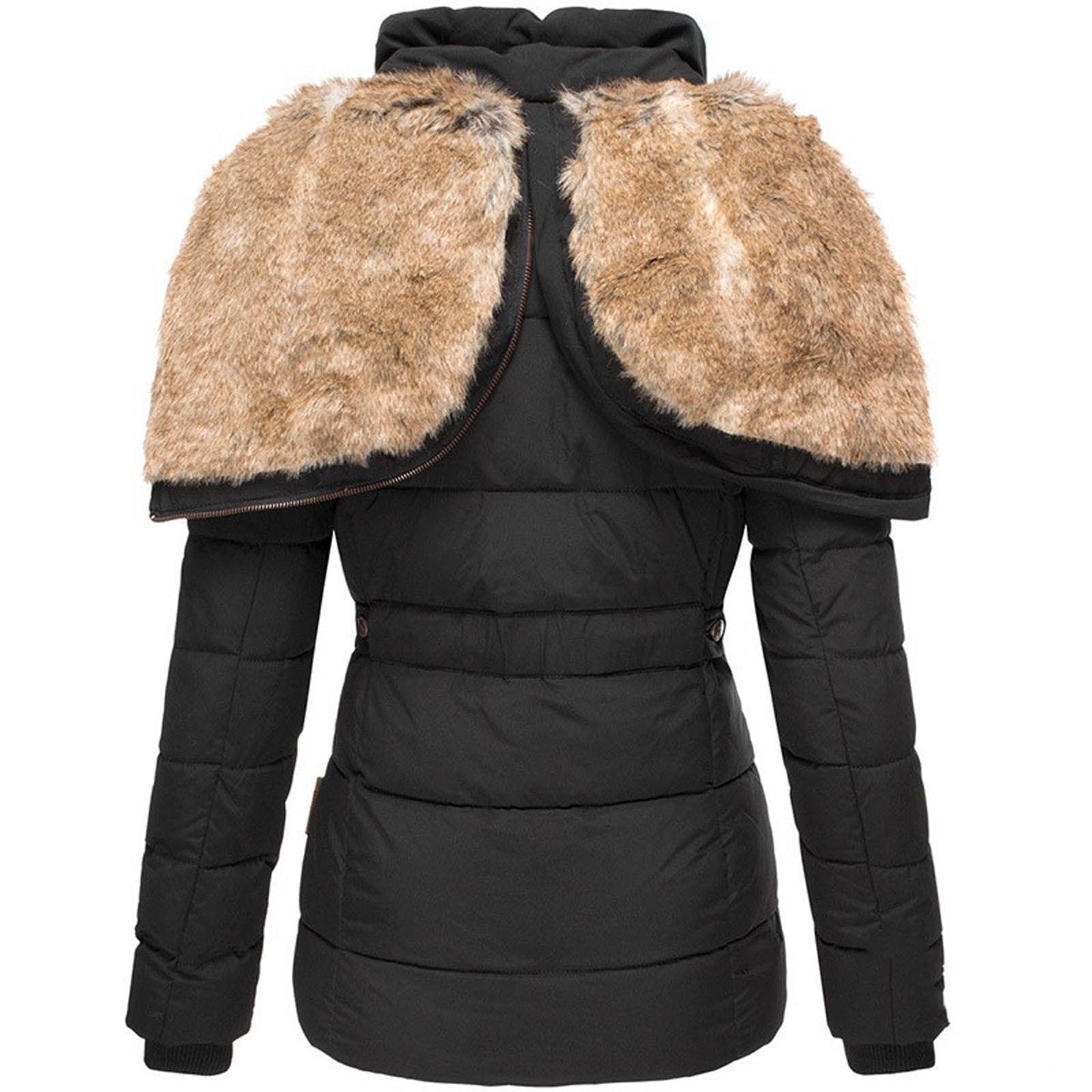 Dames winterjas – Getailleerde parka met afneembare capuchon