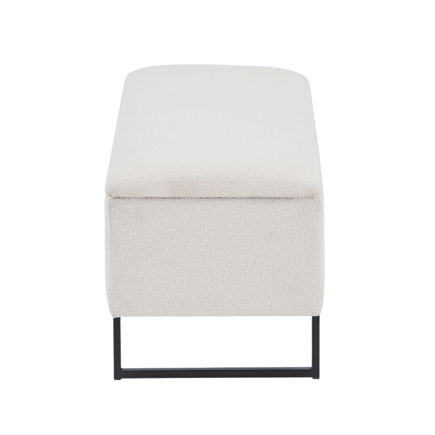 Malika bank met opbergruimte in wit bouclé 95x35x42 cm