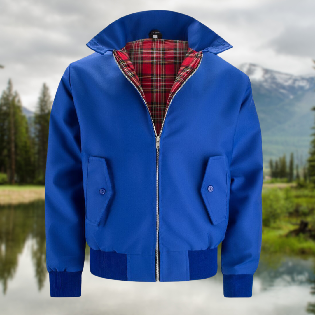 Heren Harrington Jas Donkerblauw – Tijdloos, Licht en Stijlvol