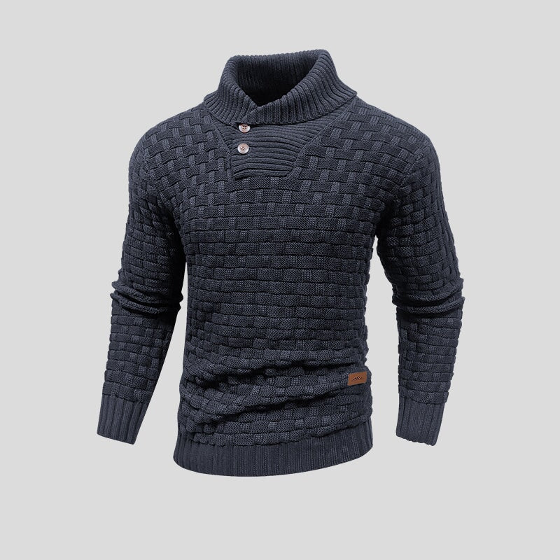 Heren Gebreide Trui – Warme Pullover met Kraag en Klassiek Design