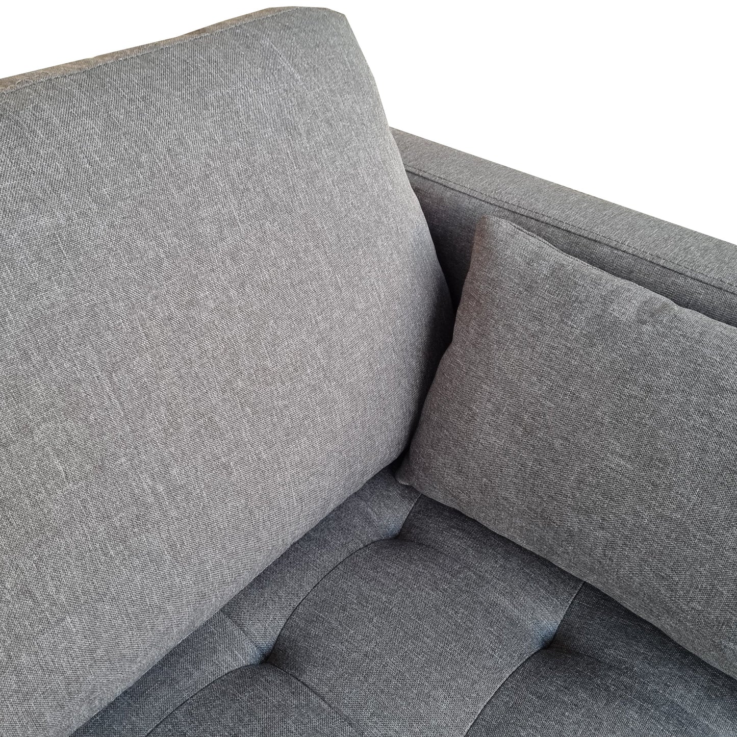 Lulu - Rechtsomkeerbare en linksomkeerbare grijze chaise longue bank - L: 215 x D: 82 x H: 78 cm
