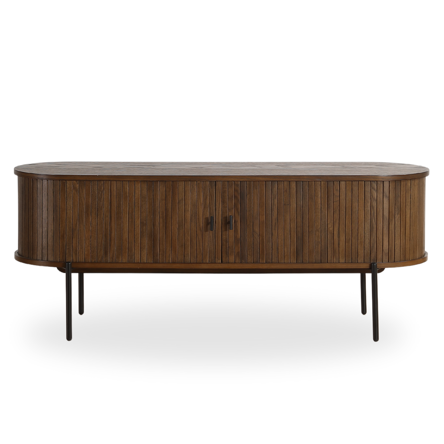 Florence jaloezie tv-meubel met lamellen in gerookt eiken 138x40x55 cm