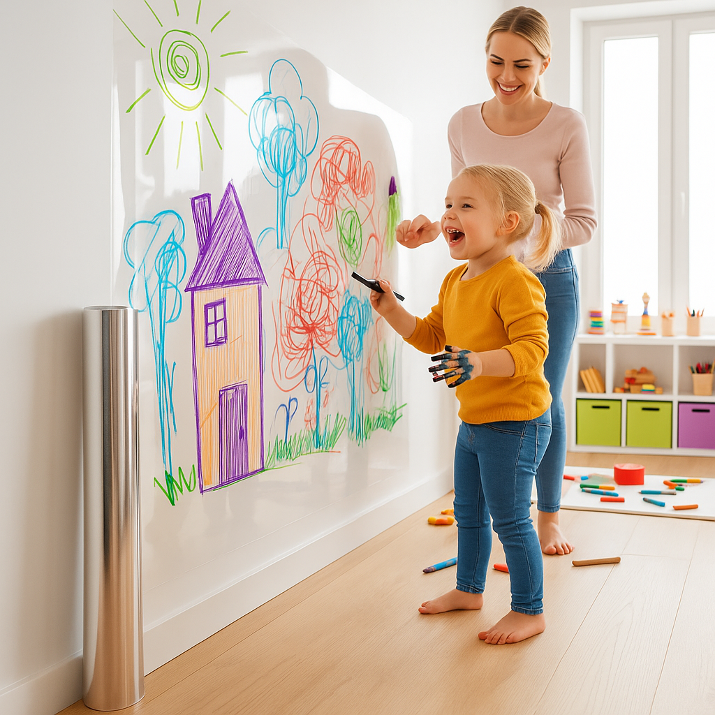 Removable Drawing Wall Film – Reusable Whiteboard Sticker for Kids