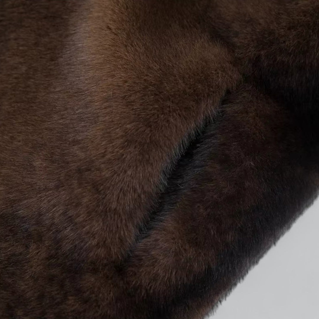 Dames Lange Faux Fur Jas – Luxe Wintermantel met Elegante Look