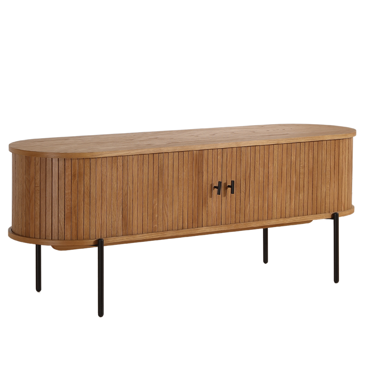Florence jaloezie tv-meubel met lamellen in eikenhout 138x40x55 cm