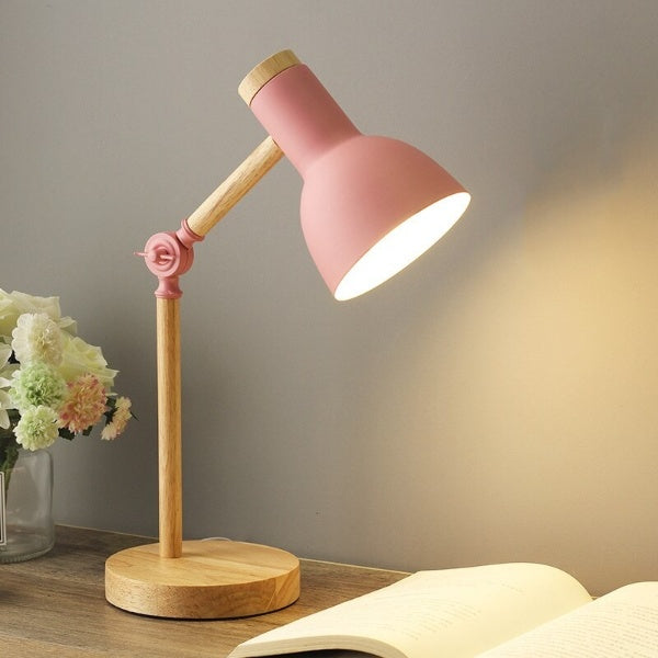 Moderne Tafellamp – Houten Bureaulamp met Verstelbare Arm