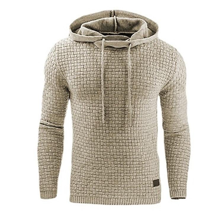 Gebreide herenhoodie – Comfortabele trui met modern wafelpatroon