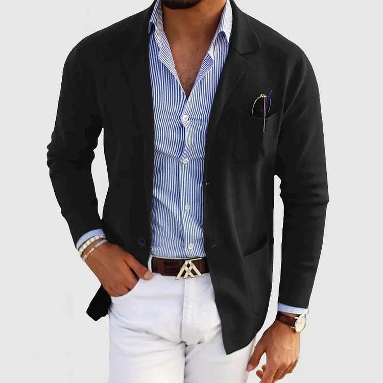 Heren Casual Blazer Vest – Stijlvolle Lichte Jas met Reverskraag