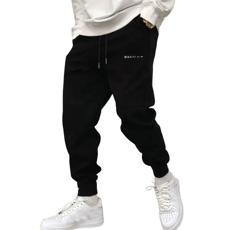 Heren joggingbroek slim fit met elastische tailleband en koord, zijzakken, sportieve trainingsbroek