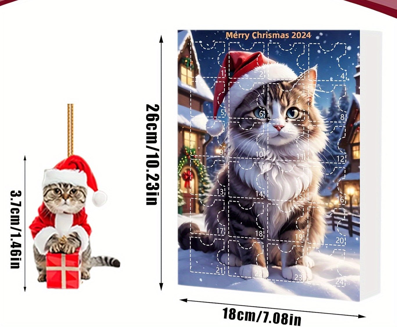 Kerst Kat Ornament – Schattige Hanger voor Boom, Auto & Decoratie