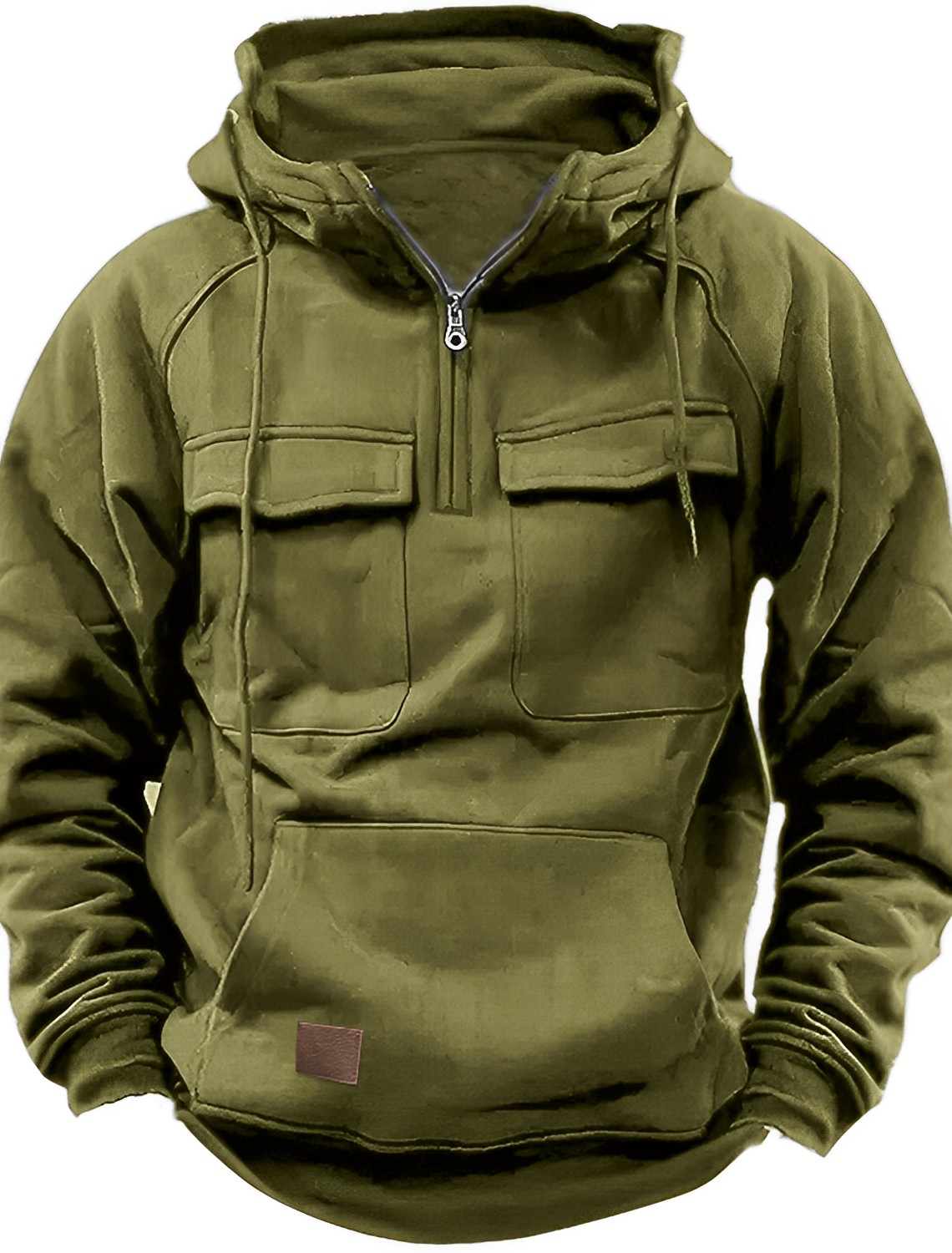 Tactische Heren Hoodie – Comfortabele Streetwear met Kwart Rits