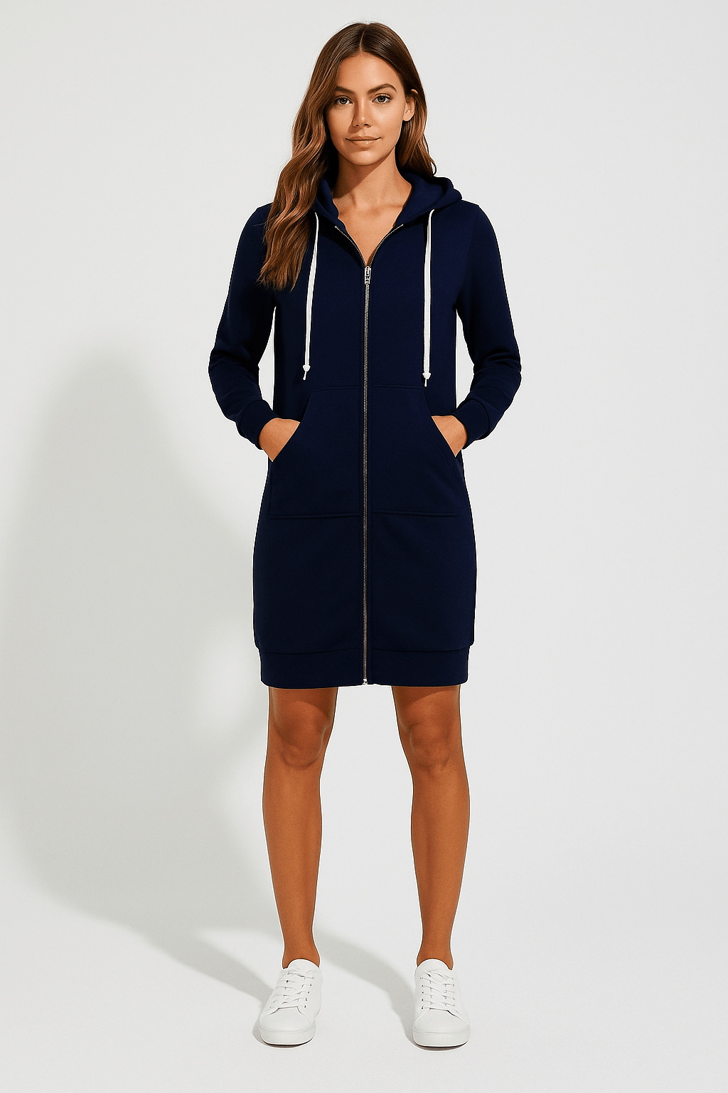 Knielange Hoodie voor Extra Comfort en Stijl