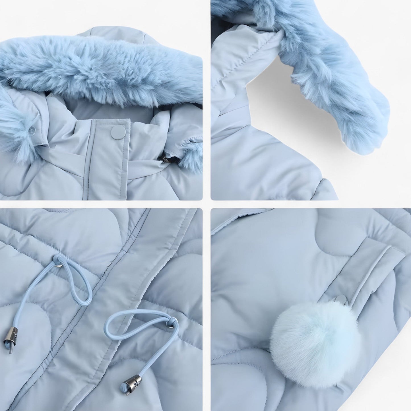 Dames Winterjas – Elegante Warme Jas met Bontkraag en Capuchon