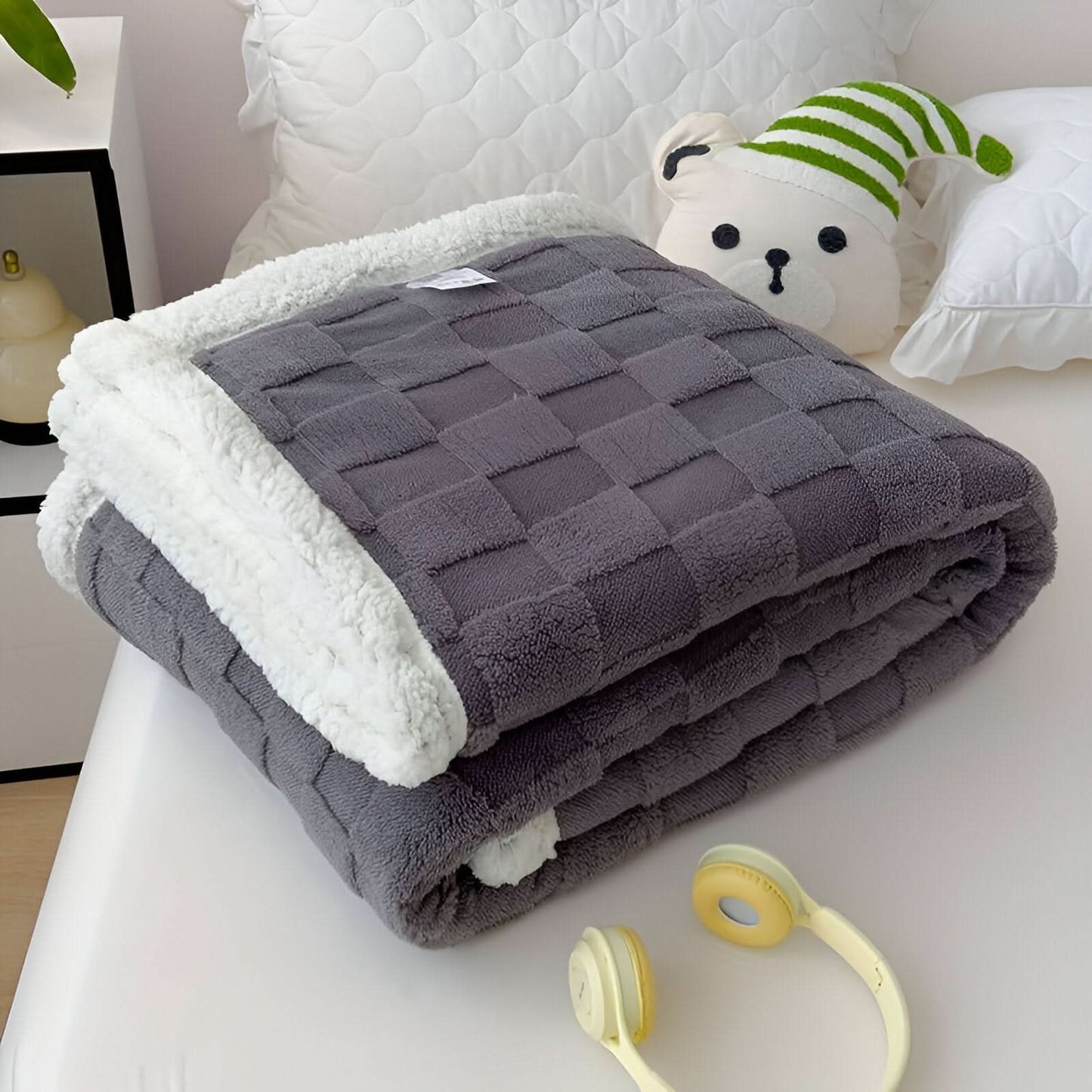 Dubbelzijdige Pluche Woondeken – Zachte & Warme Deken voor Bed & Bank