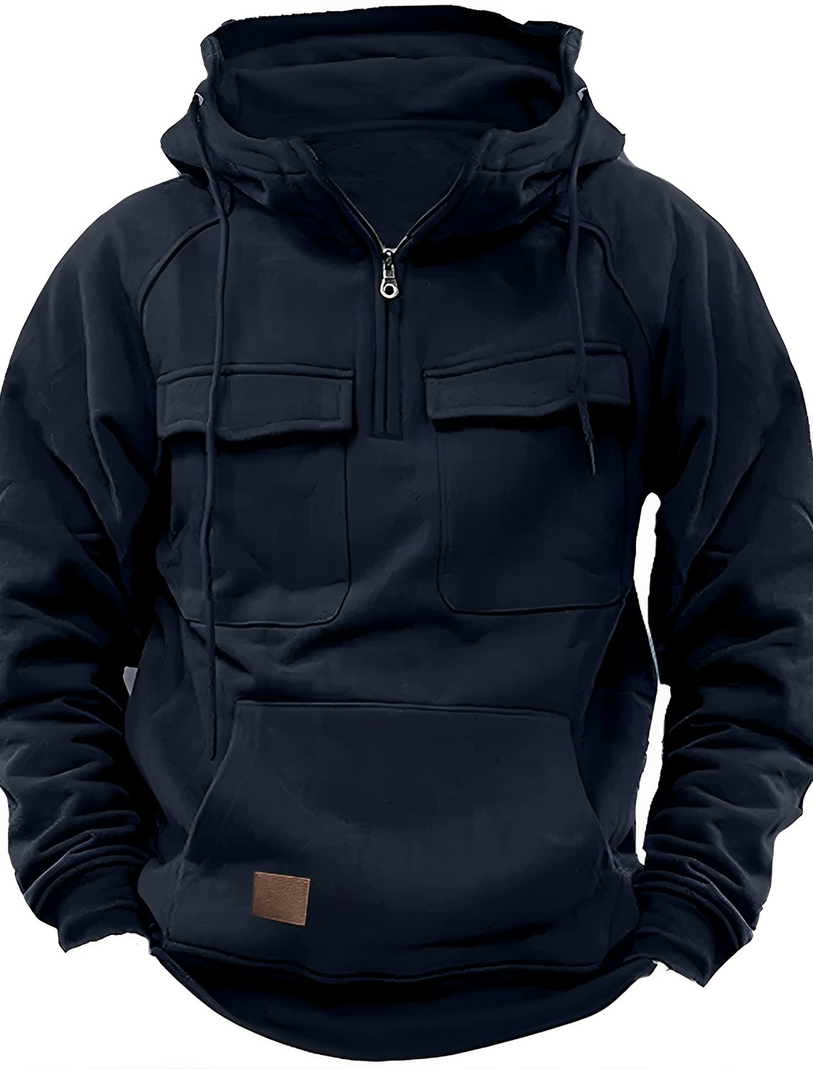 Tactische Heren Hoodie – Comfortabele Streetwear met Kwart Rits