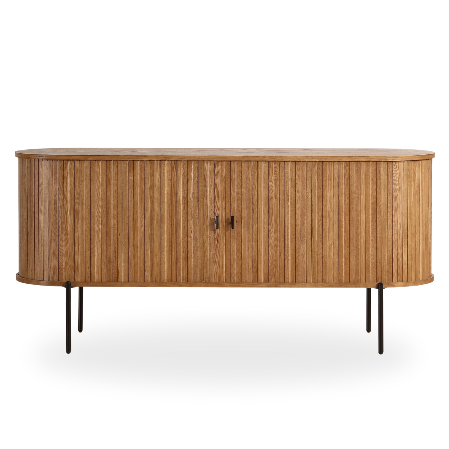 Florence jaloeziekast met lamellen in eikenhout 160x45x75 cm