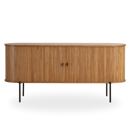 Florence jaloeziekast met lamellen in eikenhout 160x45x75 cm