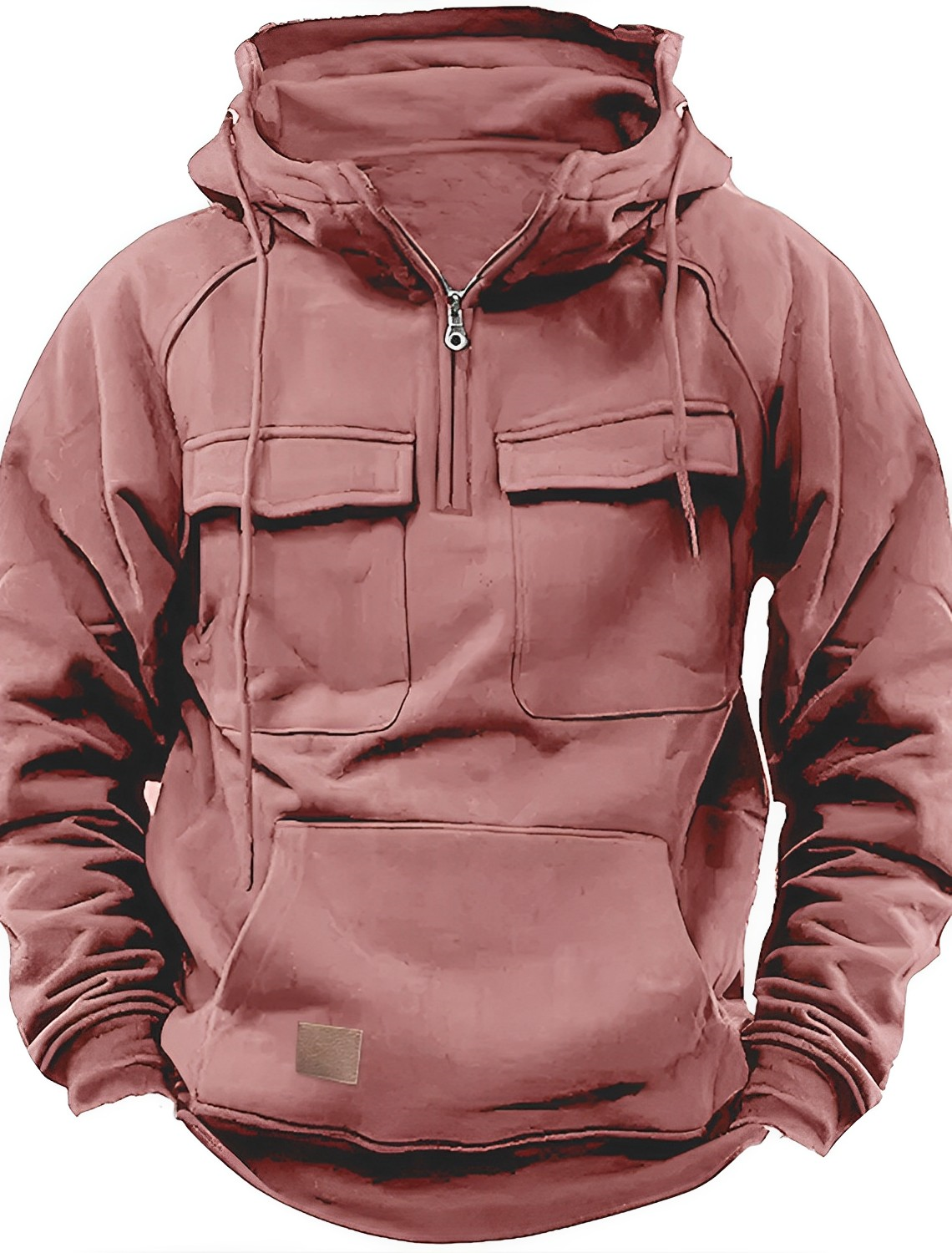 Tactische Heren Hoodie – Comfortabele Streetwear met Kwart Rits