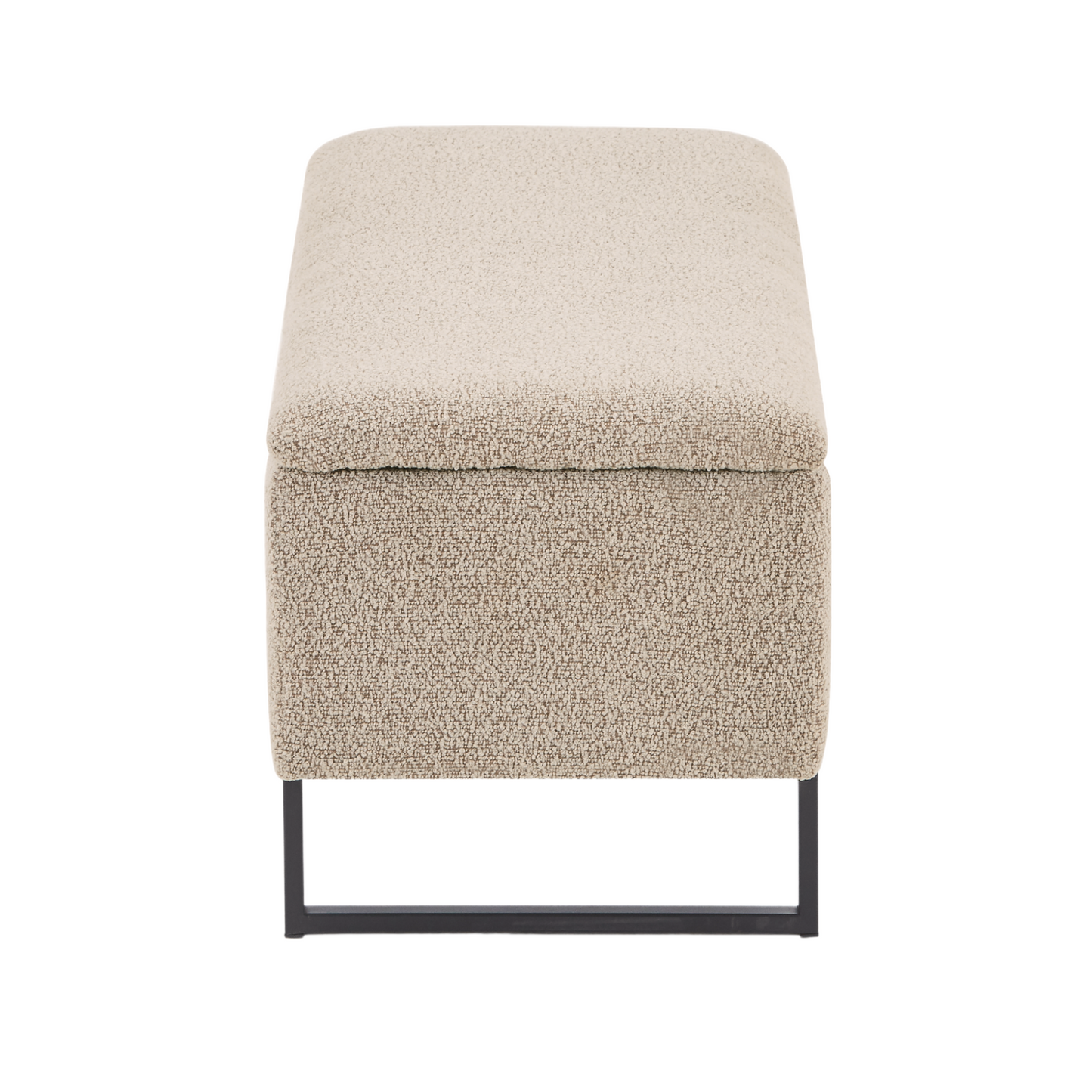 Malika bank met opbergruimte in beige bouclé 95x35x42 cm