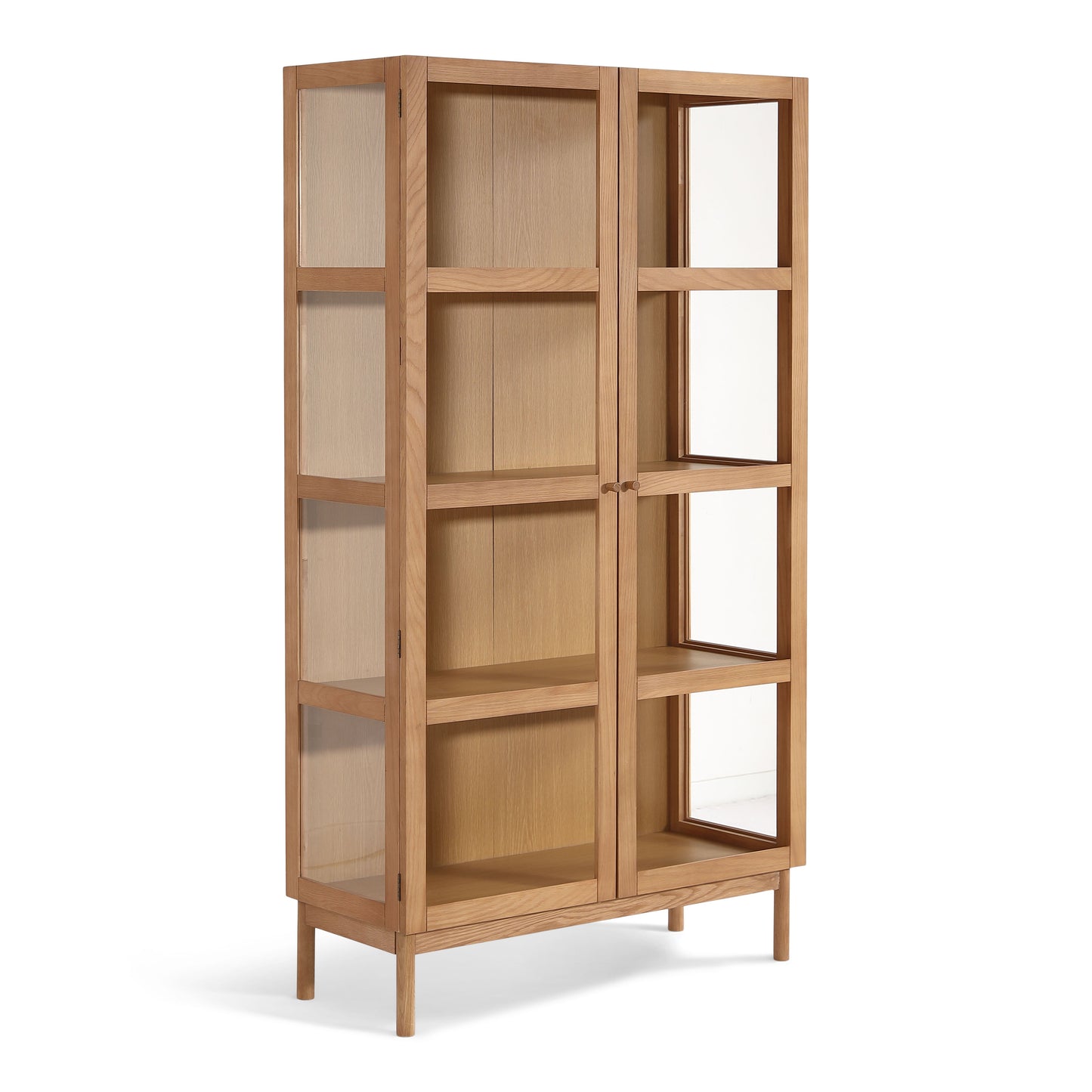 Havana eiken vitrinekast met 2 deuren - 180x40x100 cm