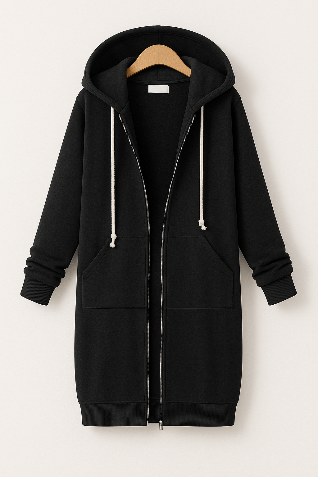 Knielange Hoodie voor Extra Comfort en Stijl