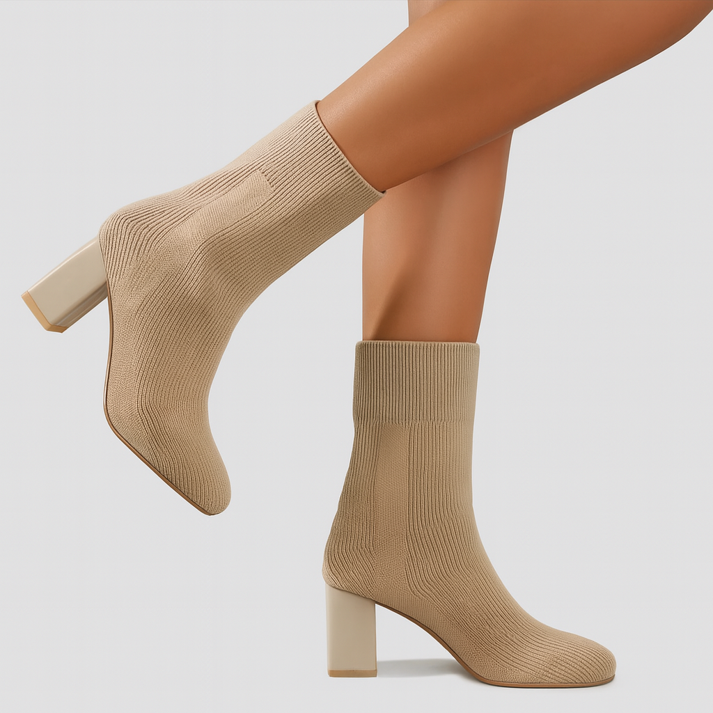 Stretch Enkellaarsjes met Hak – Elegante Dameslaarzen met Moderne Pasvorm