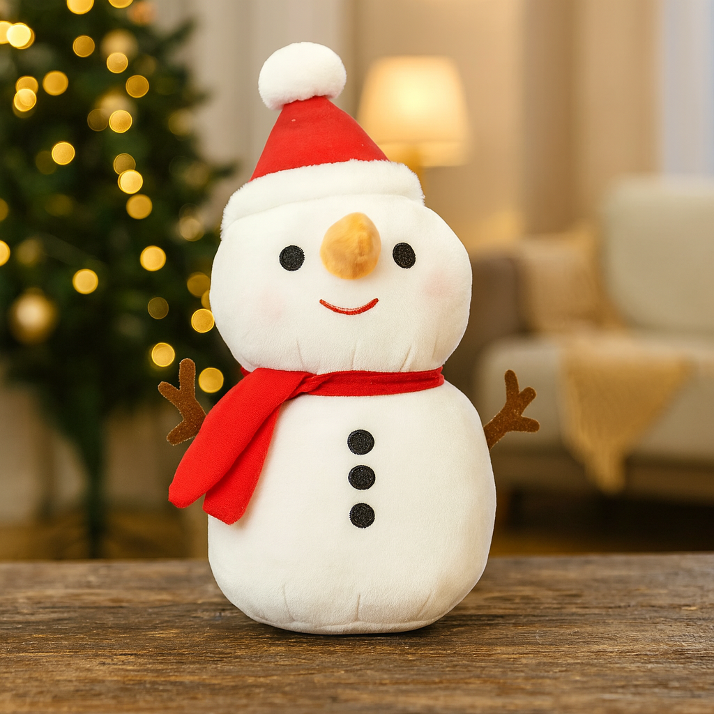 Kerst Decoratie Set – Pluche Kerstman, Rendier & Sneeuwpop