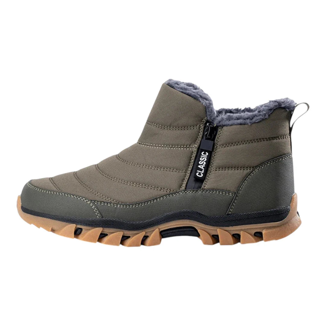 Heren Winter Outdoor Laarzen – Warme Antislip Enkelboots met Rits