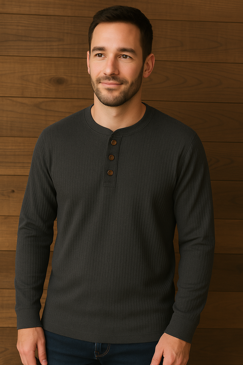Henley Shirt met Wafelstructuur | Comfortabel Katoen | Casual Herenmode
