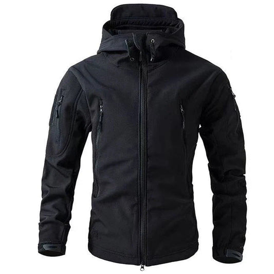 Heren Softshell Jas – Winddichte Outdoorjas met Capuchon en Zakken