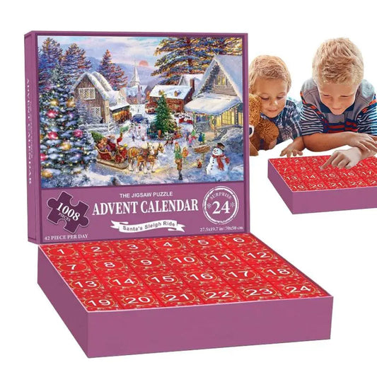 Puzzel Adventskalender – 24 Dagen Kerstpuzzel met 1000 Stukjes