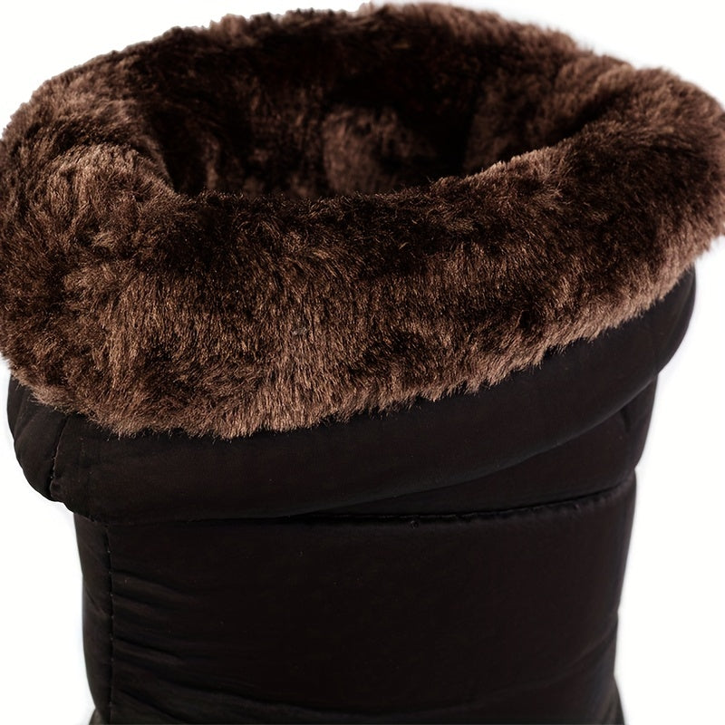 Dames Gevoerde Winterlaarzen – Warme Antislip Laarzen met Trekkoord