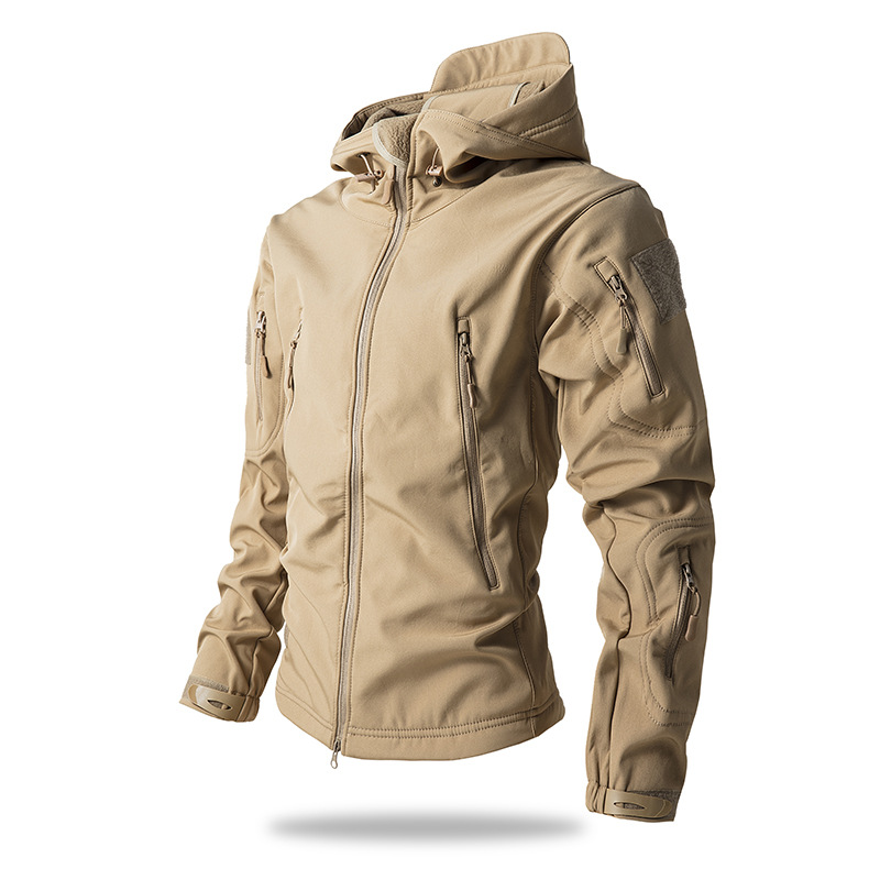 Heren Softshell Jas – Winddichte Outdoorjas met Capuchon en Zakken
