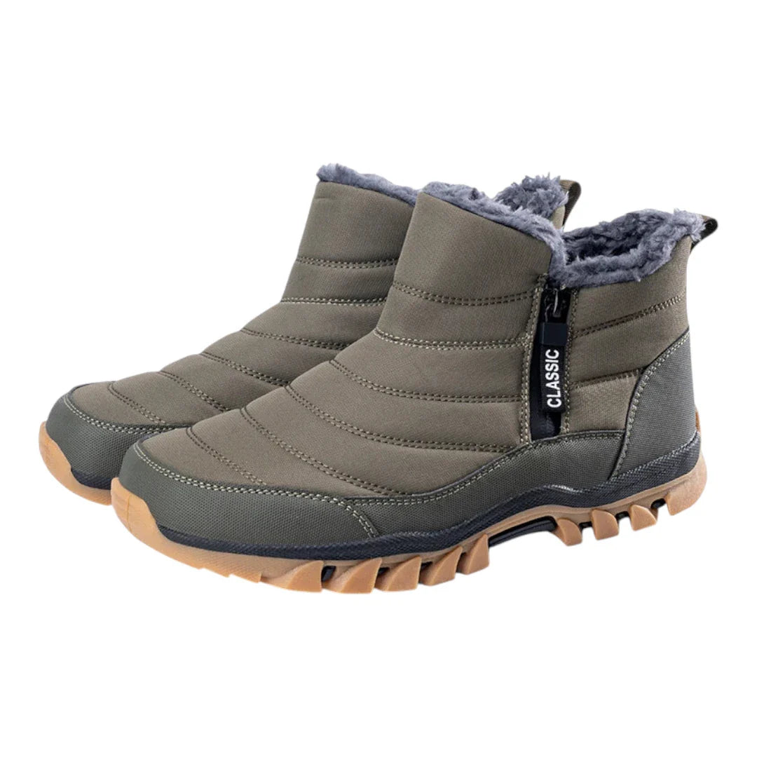 Heren Winter Outdoor Laarzen – Warme Antislip Enkelboots met Rits
