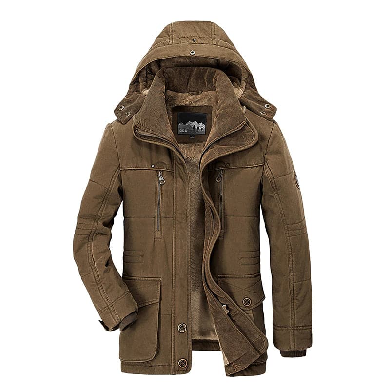 Robuuste Heren Winterjas – Warm Outdoor Model met Capuchon en Zakken