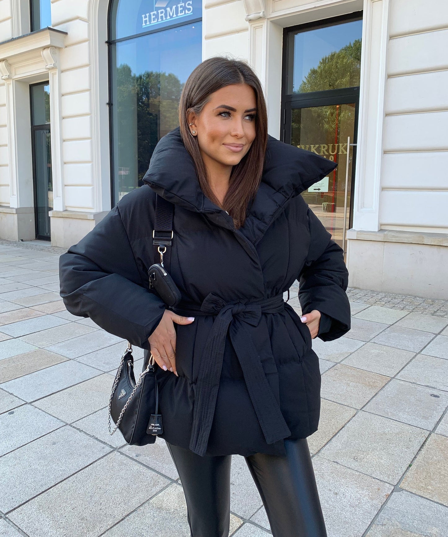 Gewatteerde damesjas met ceintuur – Stijlvolle warme winterjas