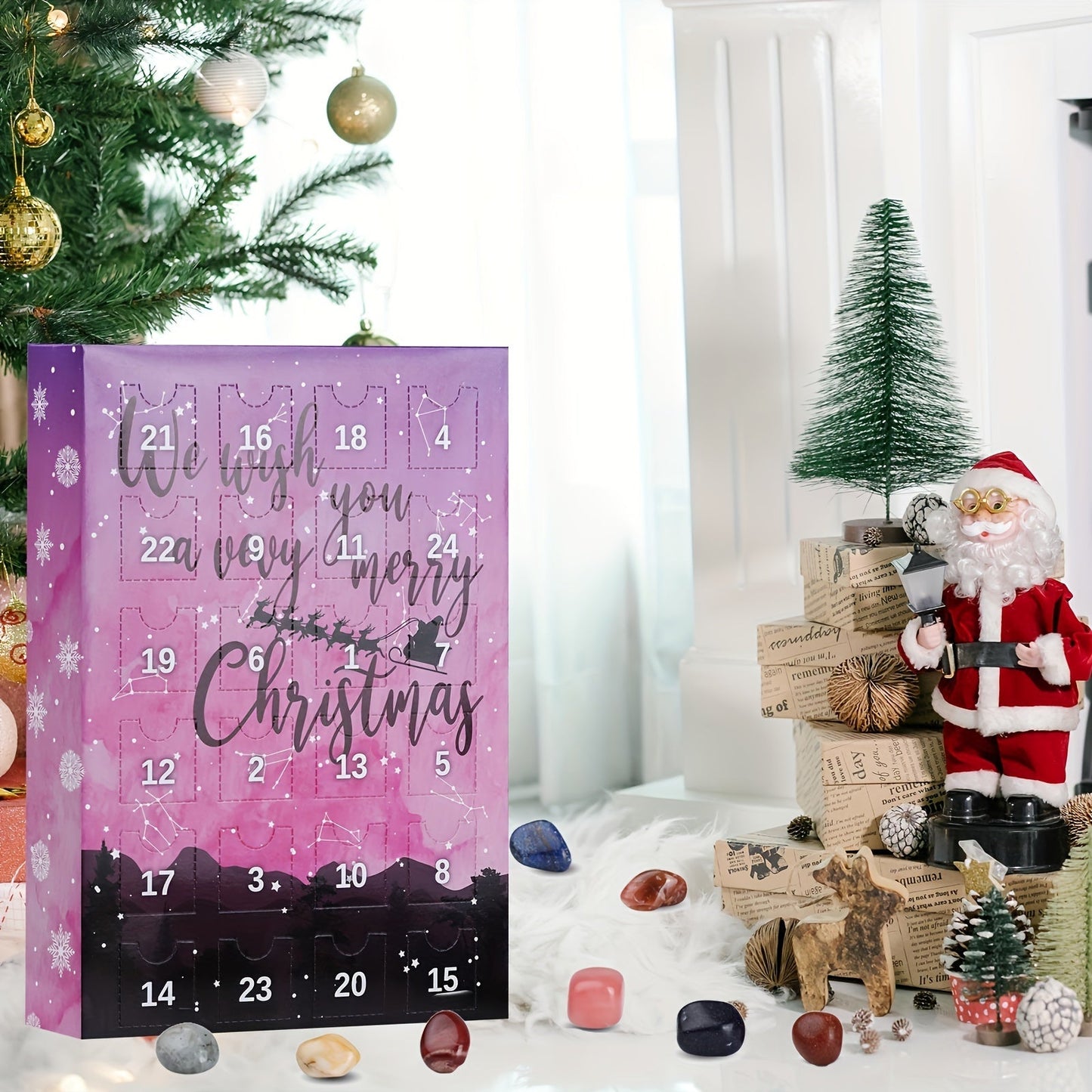 Kristallen Adventskalender – 24 Dagen Natuurlijke Edelstenen Cadeau