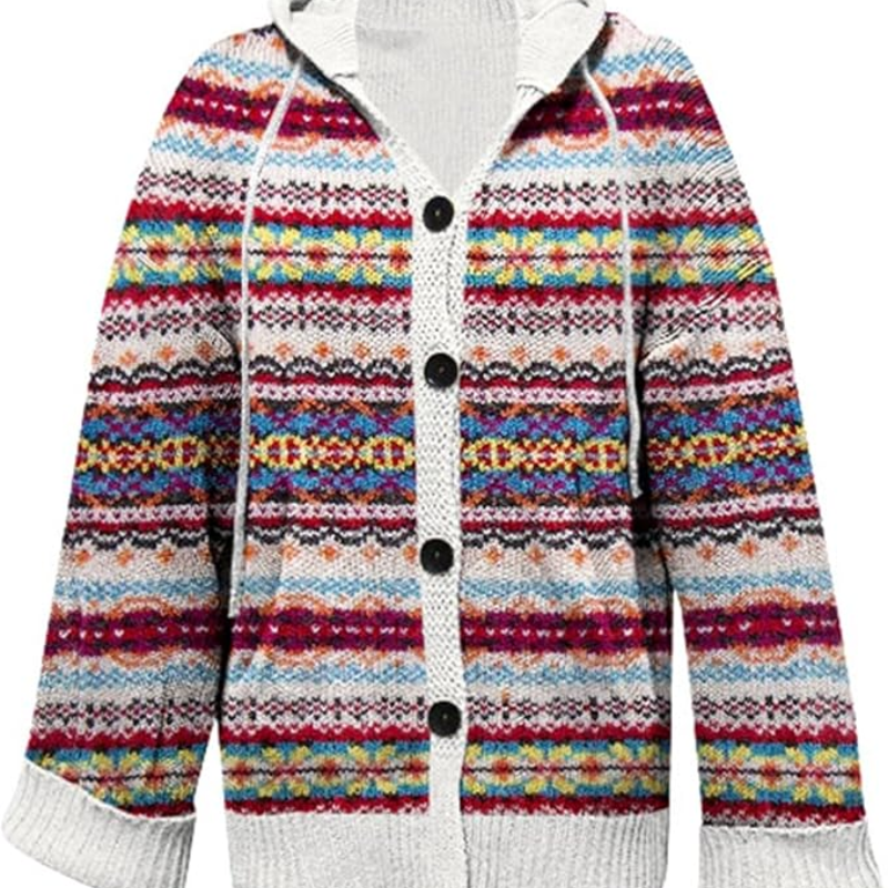 Dames Gebreid Vest met Capuchon – Warme Lange Cardigan