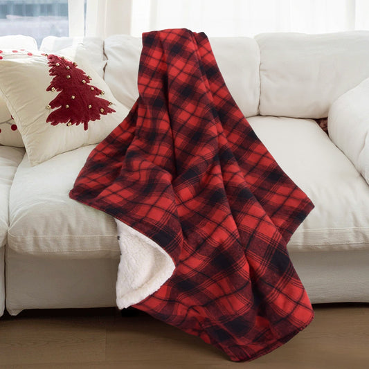 Geruite plaid in rood – Warme en stijlvolle deken voor de winter