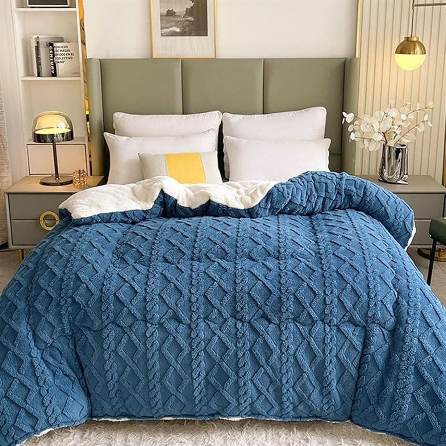 Dubbelzijdige Pluche Dekbedsprei – Zachte & Luxe Woonsprei voor Bed