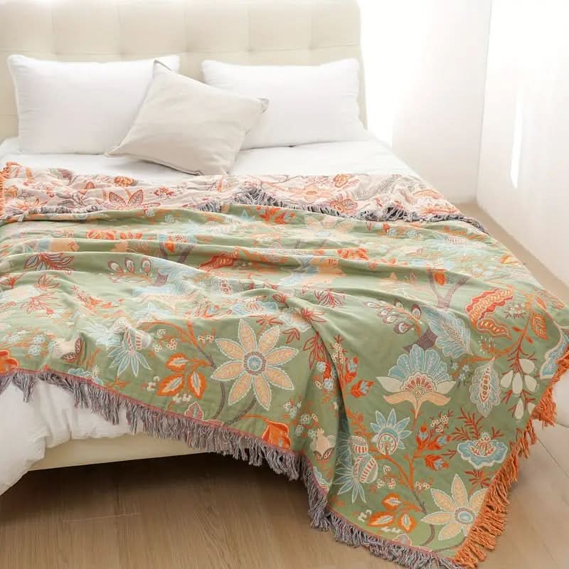 Bohemian Woonsprei met Print – Lichtgewicht Dekensprei voor Bed & Bank