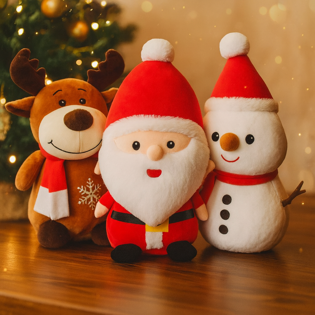 Kerst Pluche Pop – Zachte Sneeuwman & Kerstfiguren Decoratie
