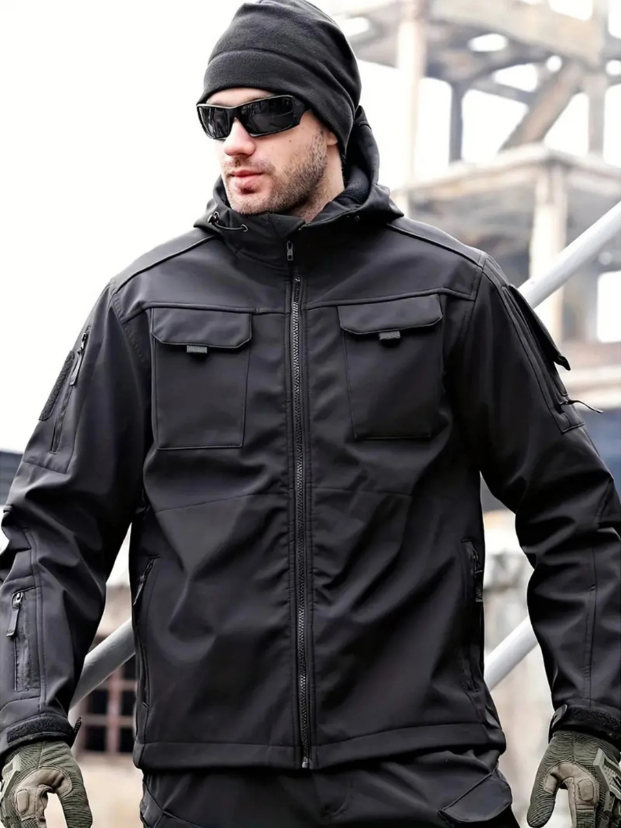 Heren Tactical Outdoor Jas – Functionele Jas met Capuchon en Zakken