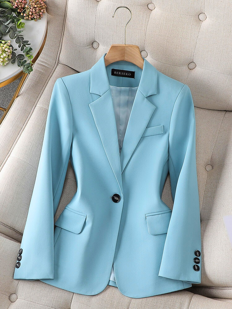 Elegante Getailleerde Dames Blazer met Enkele Knoopsluiting – Zakelijk en Formeel