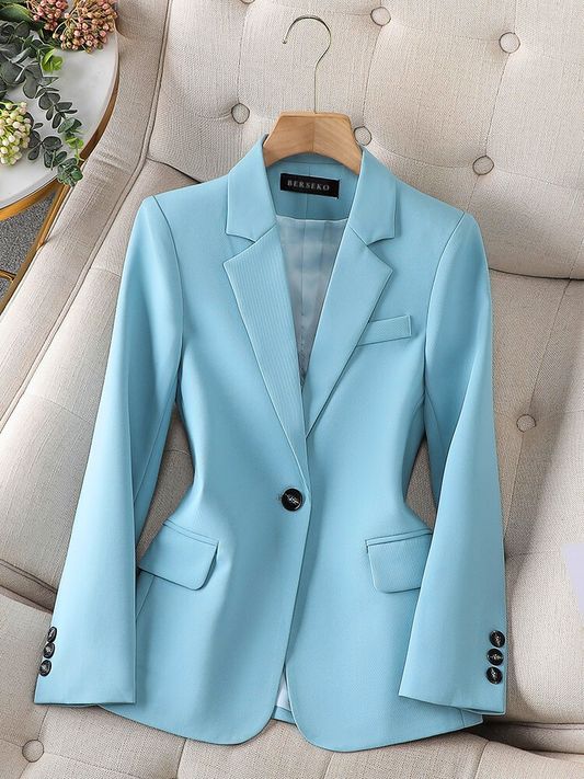 Elegante Getailleerde Dames Blazer met Enkele Knoopsluiting – Zakelijk en Formeel