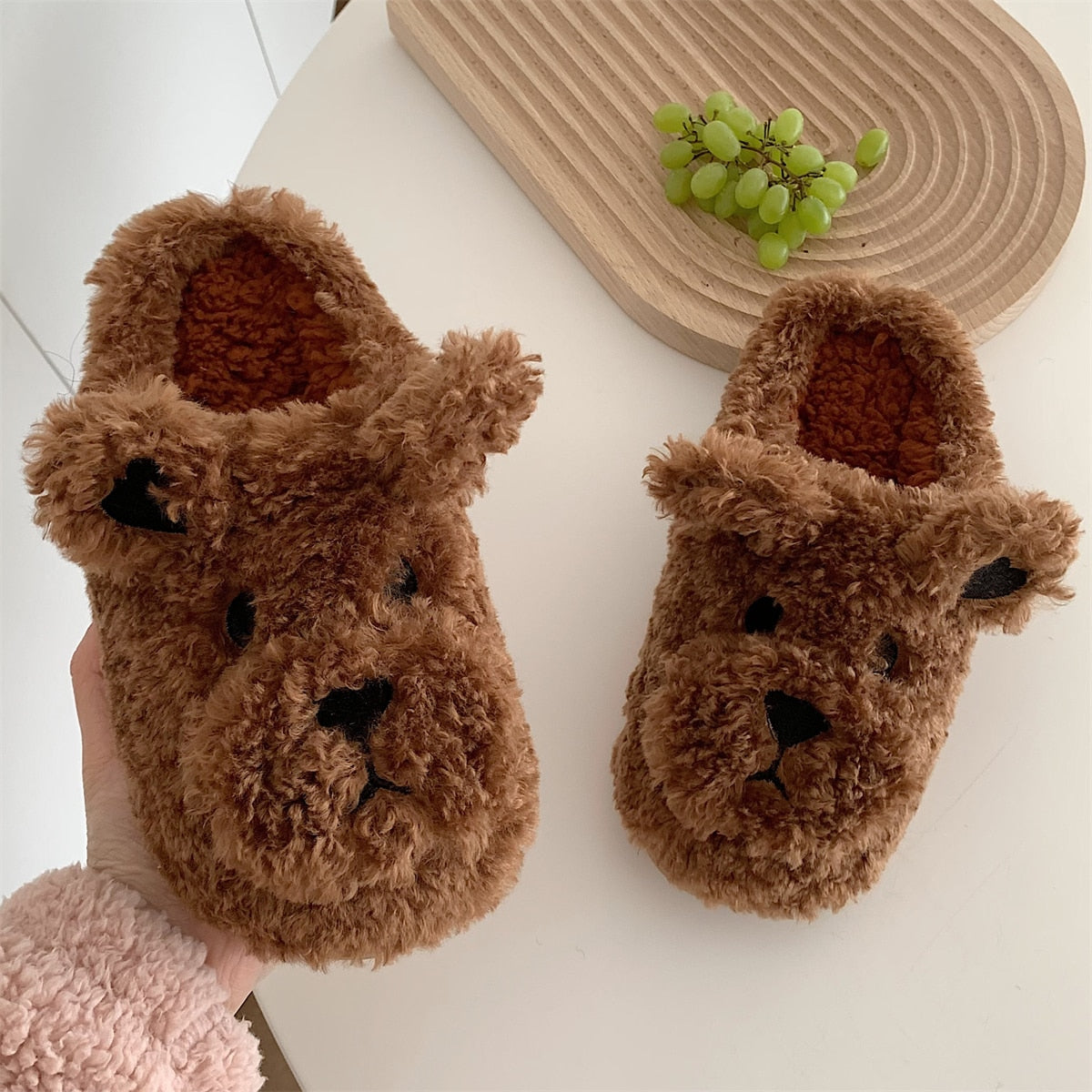 Fluffy Dierenpantoffels – Warme Sloffen met Antislip Zool