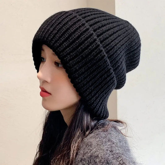 Geribde Gebreide Muts – Unisex Beanie met Omslagrand