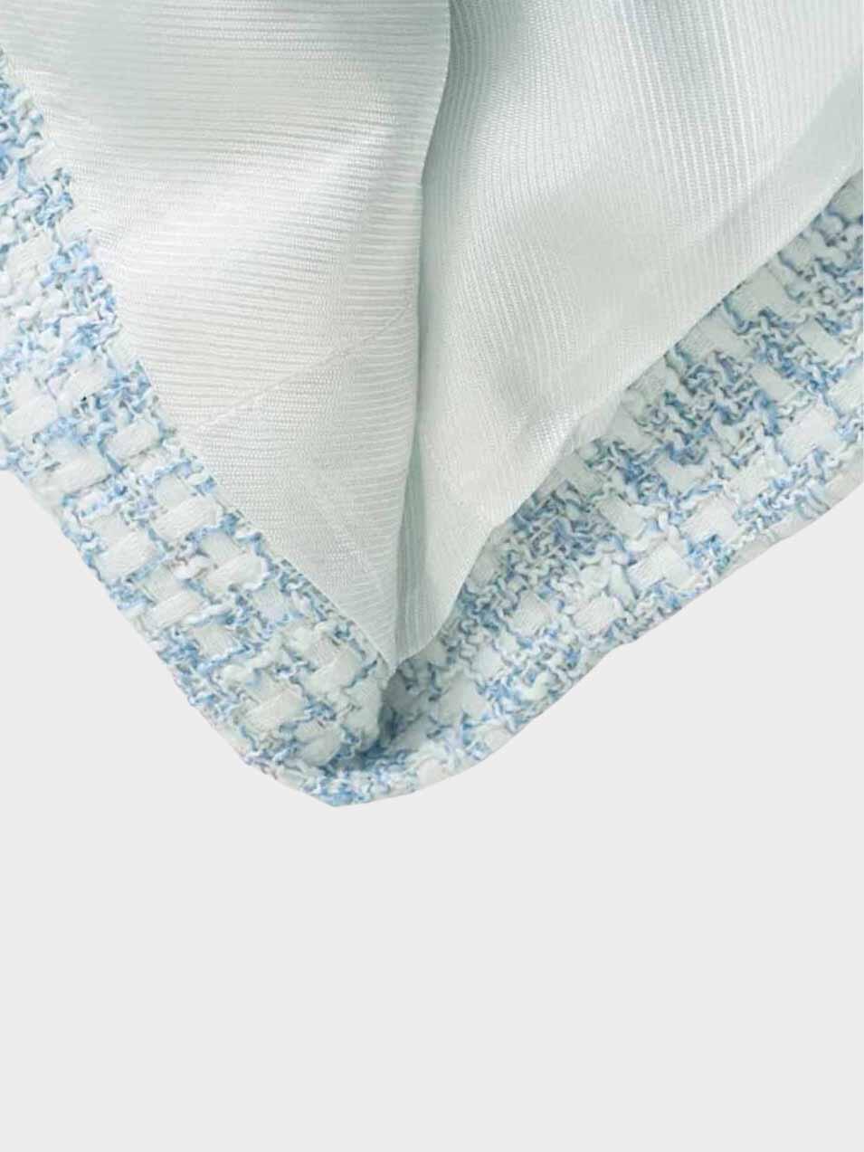 Lichtblauwe Dames Tweed Blazer – Dubbelrijig, Getailleerd en Elegant