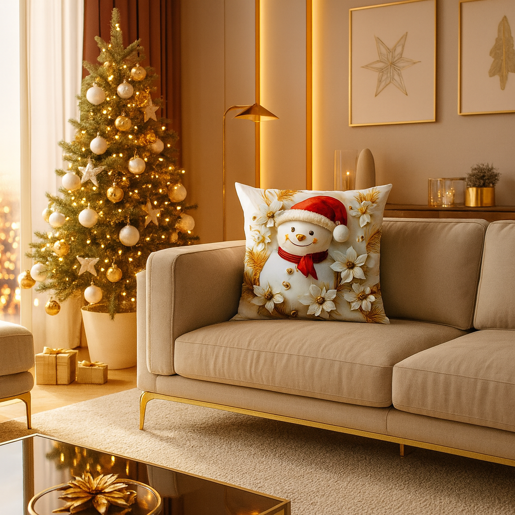 Kerst Kussenhoezen Set – Feestelijke Decoratie voor Woonkamer